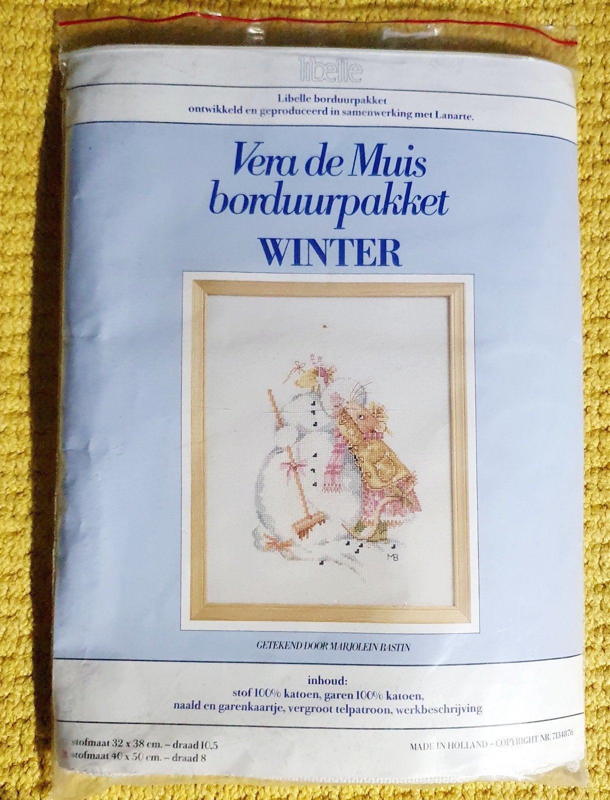 zeldzaam lanarte marjolein bastin vera de muis winter pakket, Hobby en Vrije tijd, Verzenden, Handborduren, Borduurpakket