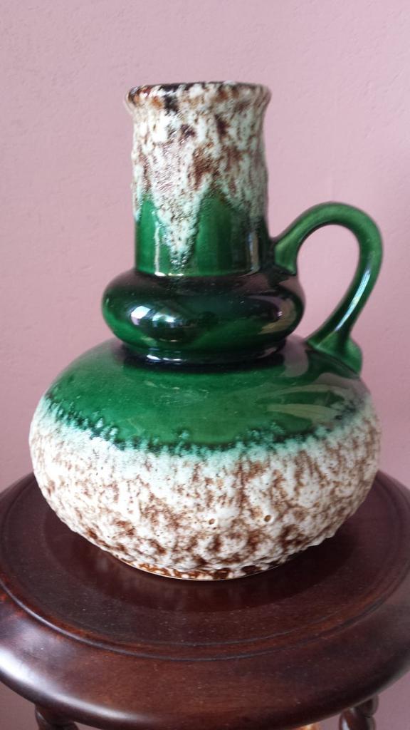 Vintage jopeko keramik groen vet lava vaas, Antiek en Kunst, Kunst | Designobjecten, Ophalen of Verzenden