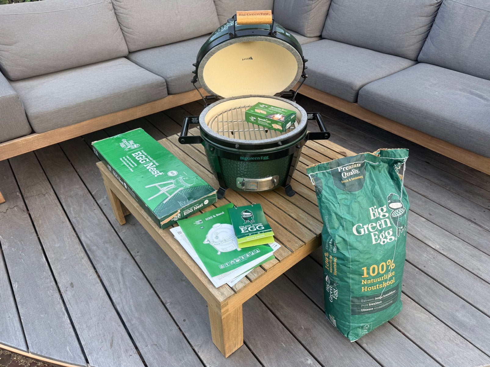 Big Green Egg MiniMax + Egg Nest | GLOEDNIEUW & ONGEBRUIKT!, Ophalen, Nieuw