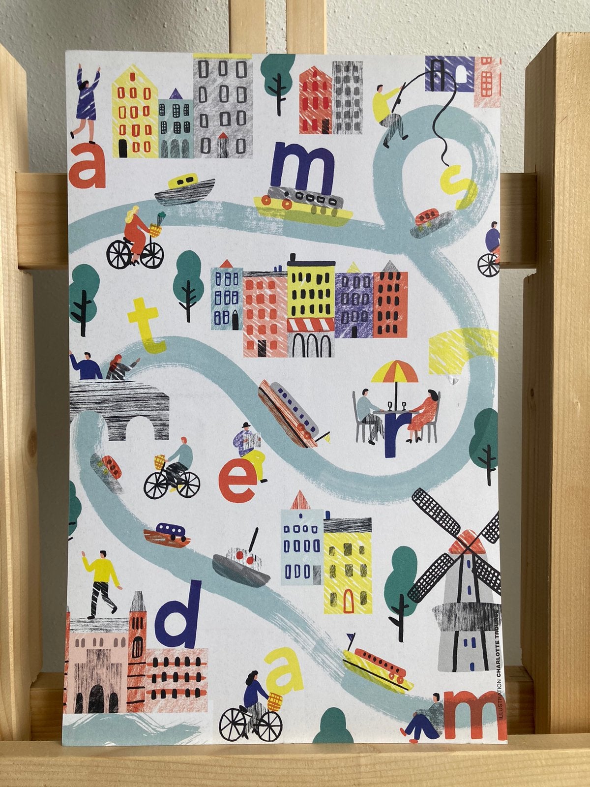 'Poster' illustratie ‘Amsterdam’ uit Flow Posterboek, Ophalen of Verzenden, Zo goed als nieuw, Wanddecoratie