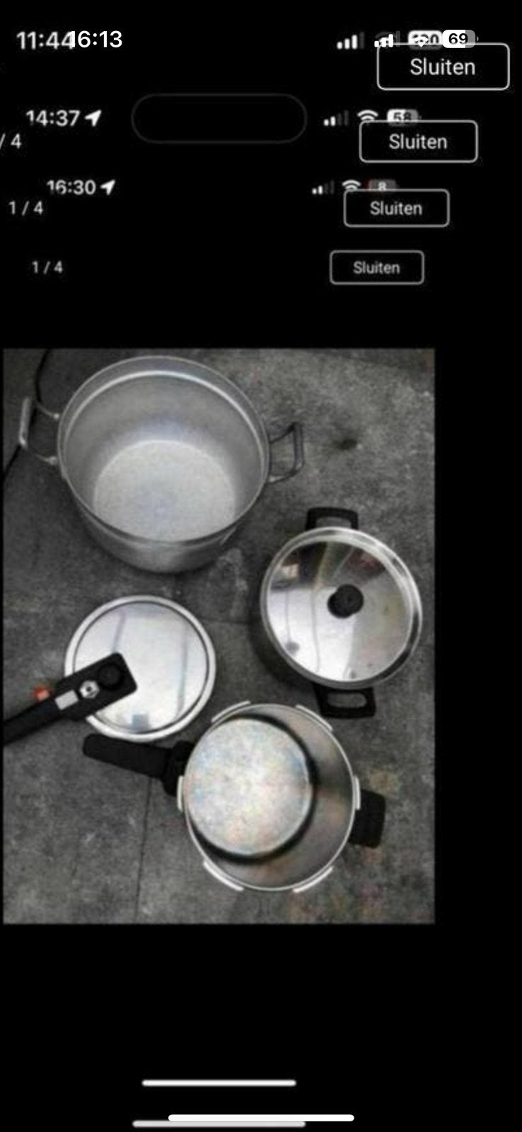 Pannenset + een snel kook pan, Ophalen of Verzenden, Zo goed als nieuw, Rvs, Pannenset