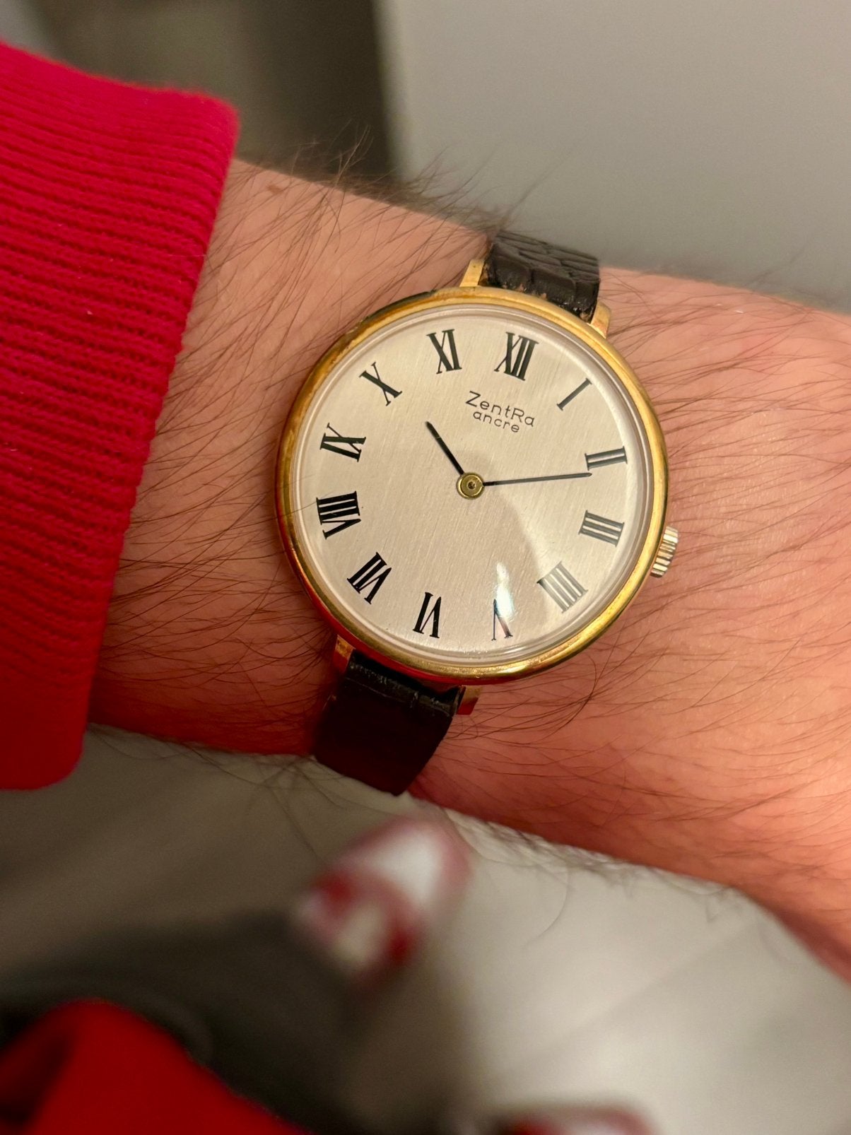 Zentra vintage horloge handopwinder. Werkt naar behoren, Ophalen of Verzenden, Staal, Overige merken, 1960 of later