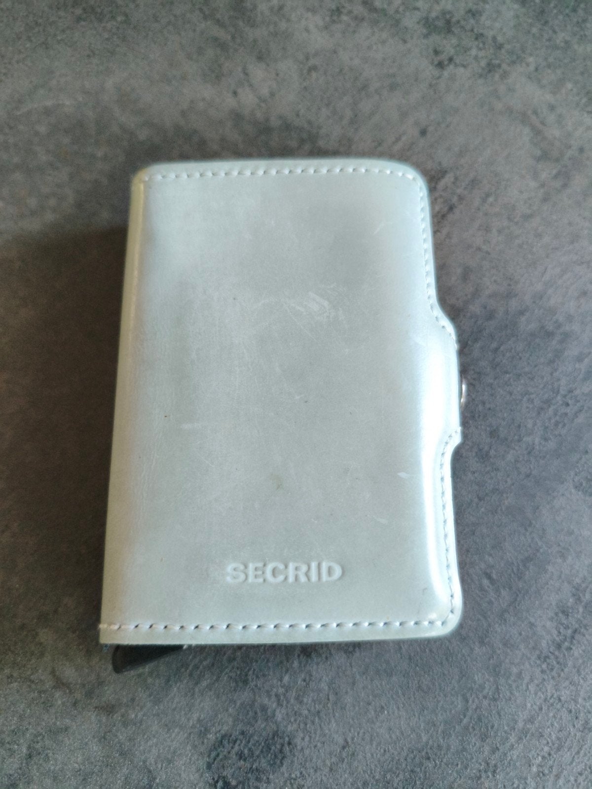 Secrid Twinwallet - Lichtblauw Leer, Overige merken, Gebruikt, Blauw, Ophalen of Verzenden