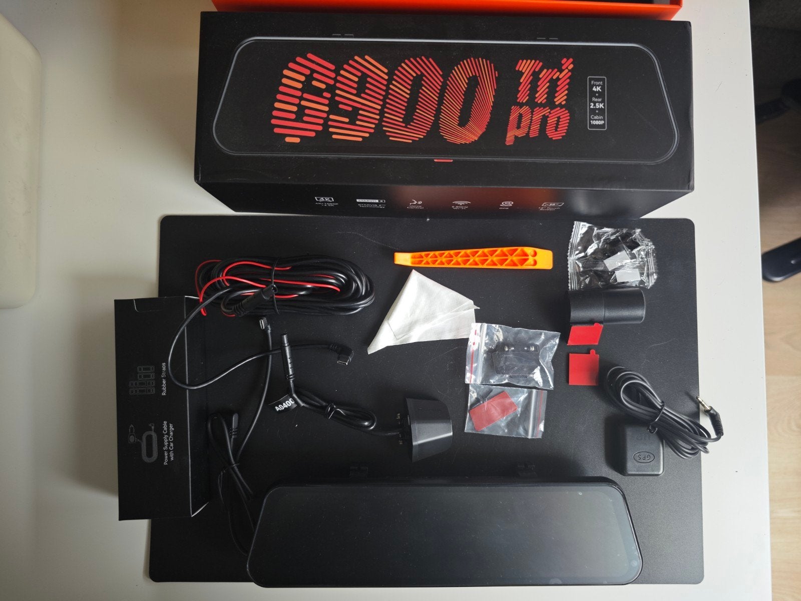Wolfbox G900 tri pro 4K 3-kanaals dashcam met achteruitkijks, Auto diversen, Ophalen of Verzenden, Nieuw