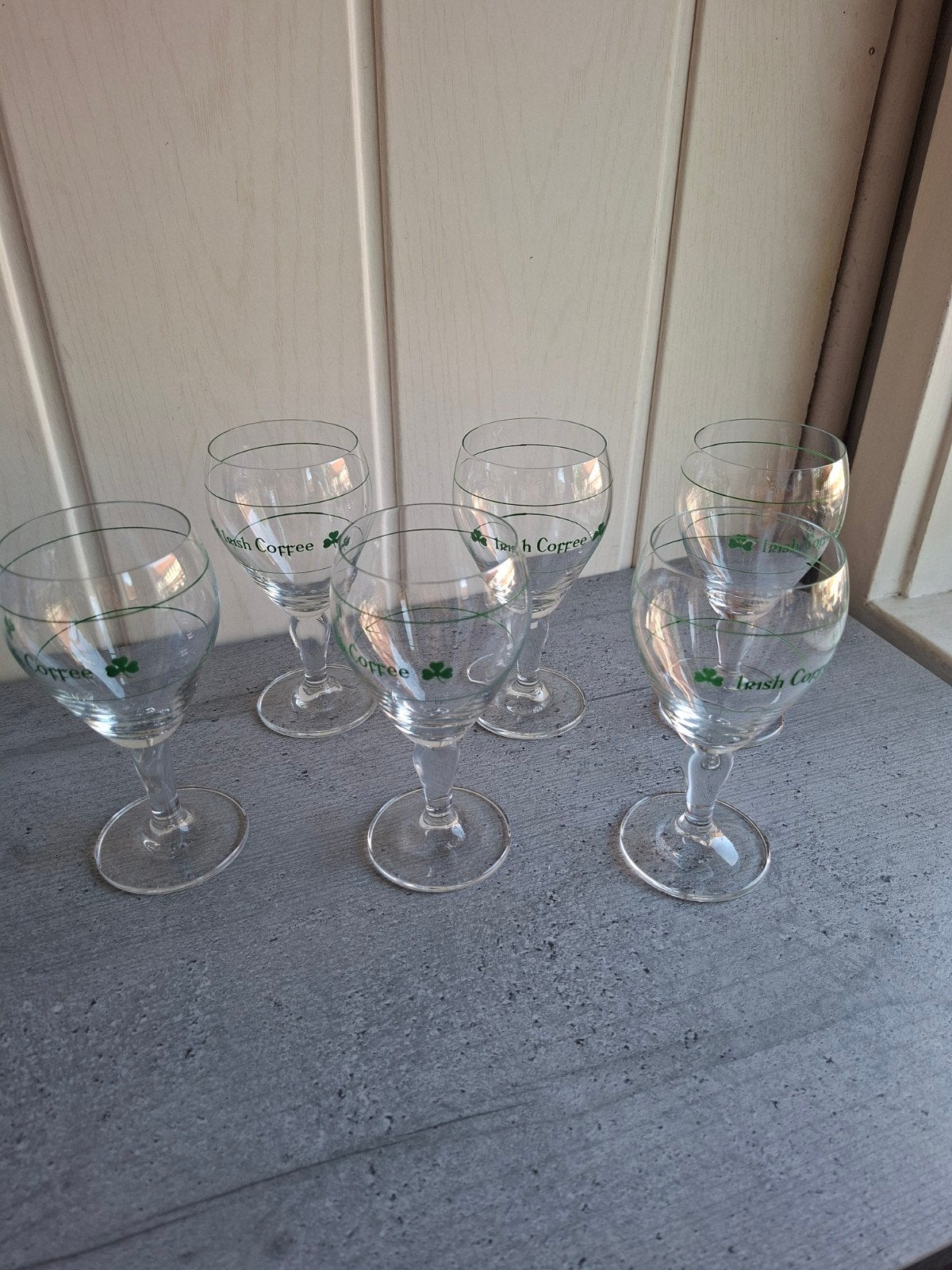 irish coffee glazen 6 x  ( set 2), Ophalen of Verzenden, Gebruikt