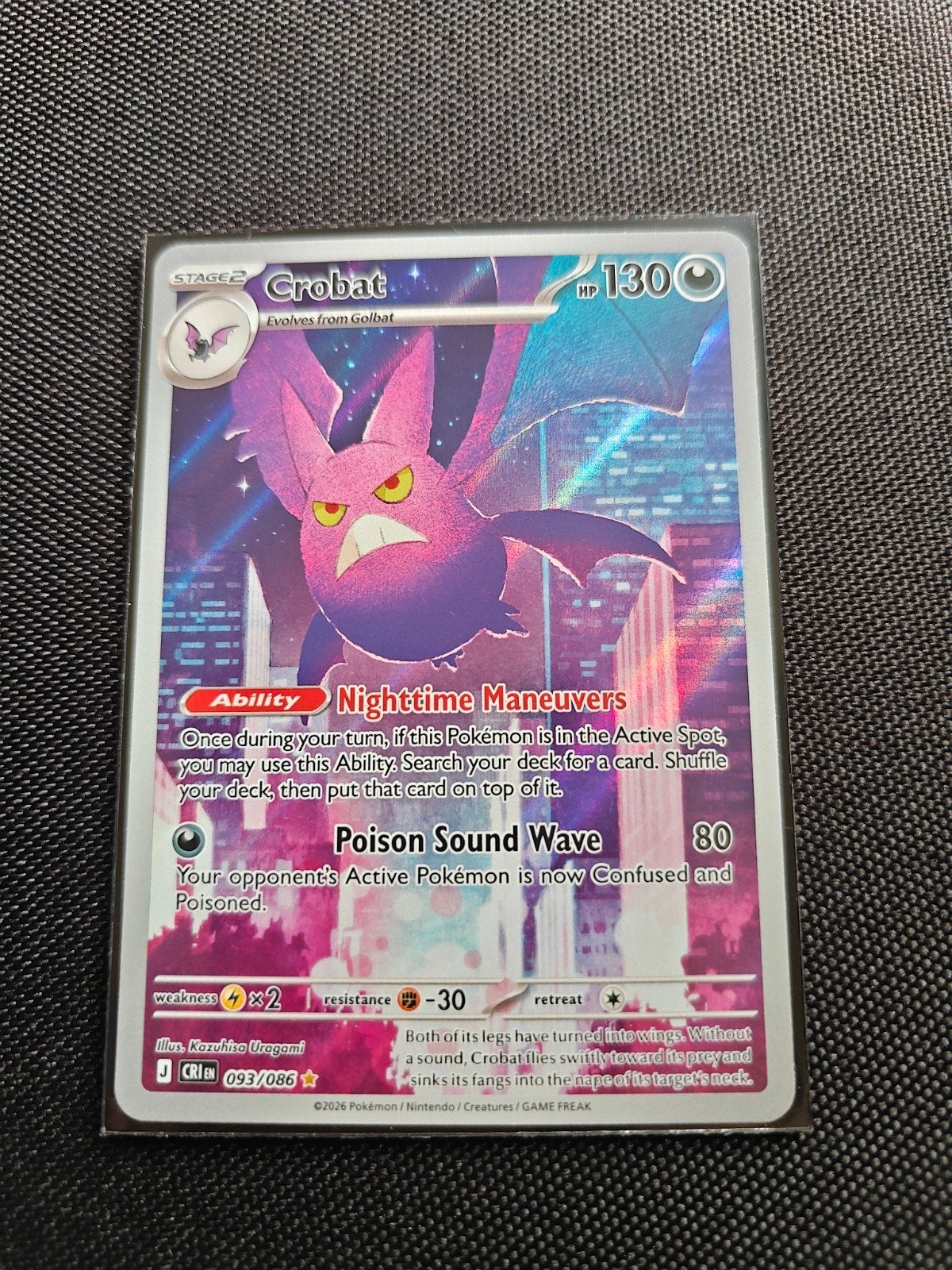 Pokémon TCG Crobat 093/086 JRIEN Kaart, Ophalen of Verzenden, Zo goed als nieuw, Losse kaart