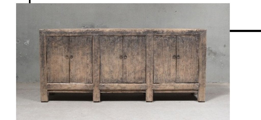 Dressoir 229 cm antiek Elm houten exclusief Uniek item, Met deur(en), Nieuw, Ophalen of Verzenden, Minder dan 100 cm