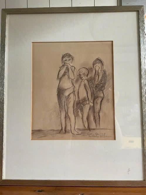 Schilderij zwemles ll, Antiek en Kunst, Ophalen