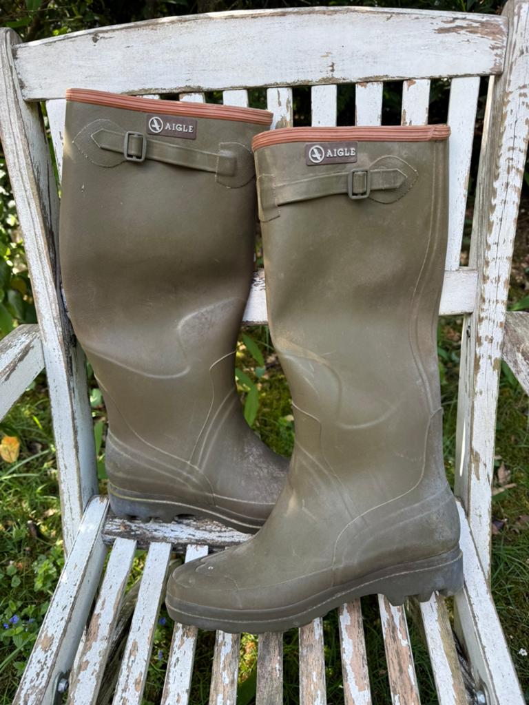 Regenlaarzen aigle maat 41, Ophalen of Verzenden, Regenlaarzen, Gedragen, Groen