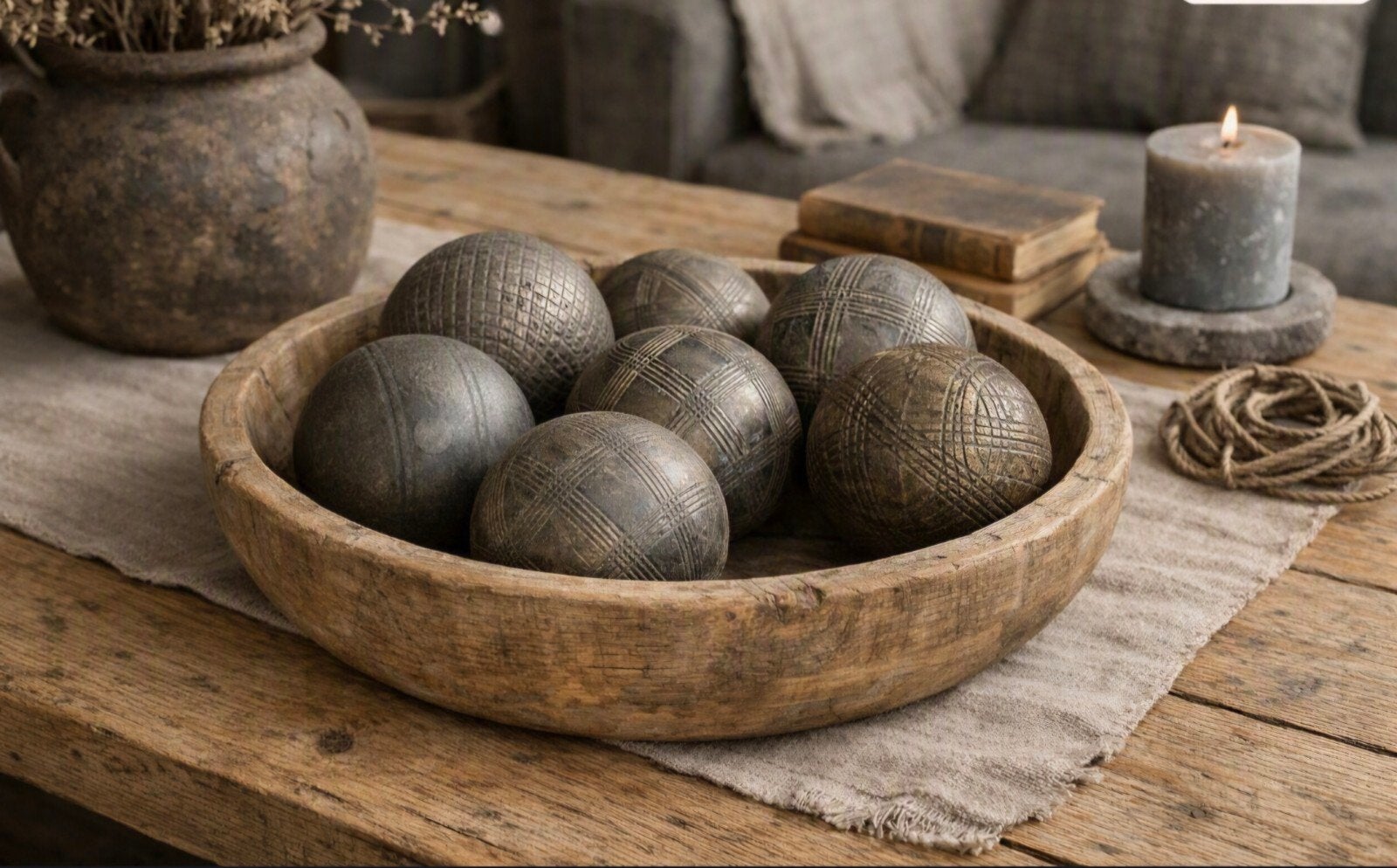 Mooie oude sobere metalen ballen, Antiek en Kunst, Ophalen of Verzenden