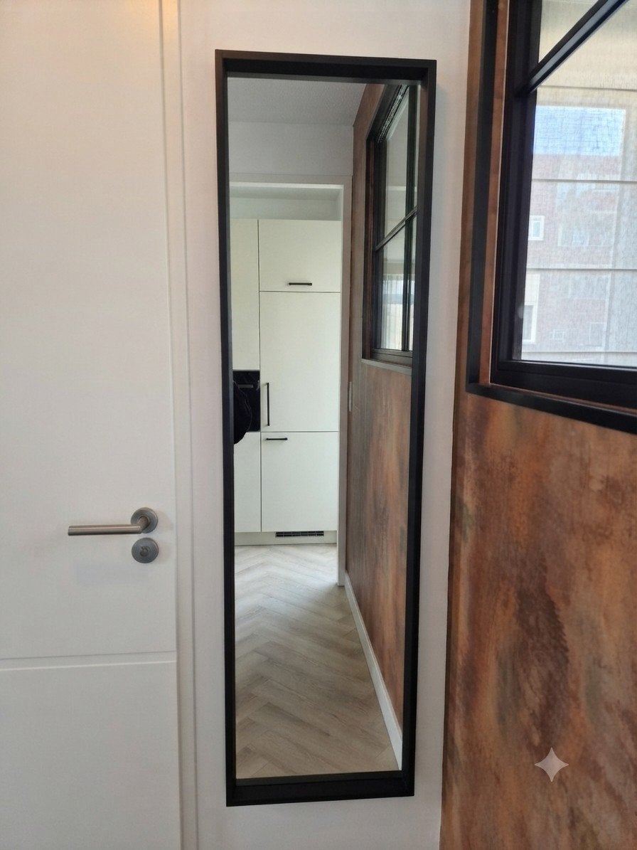 IKEA NISSEDAL spiegel zwart 40x150 cm, Huis en Inrichting, Woonaccessoires | Spiegels, Ophalen, Zo goed als nieuw