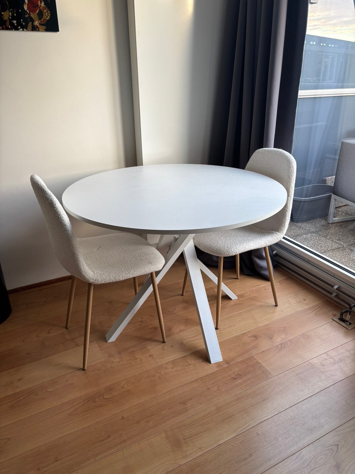 Te koop witte IKEA Mariedamm eettafel, Huis en Inrichting, Tafels | Eettafels, Ophalen, 100 tot 150 cm, Rond, 50 tot 100 cm
