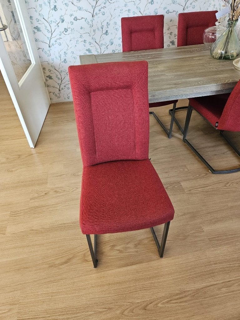 5 luxe eetkamerstoelen, Huis en Inrichting, Stoelen, Ophalen, Zo goed als nieuw, Stof, Vijf, Zes of meer stoelen