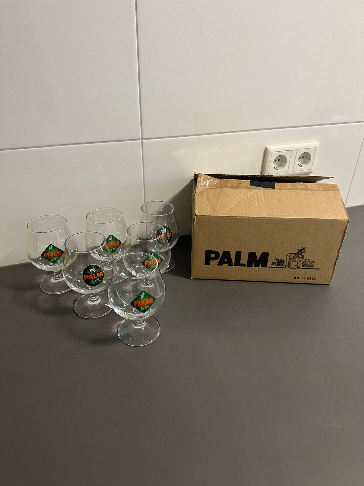 6x Originele Palm bierglazen (bokaal), Verzamelen, Ophalen of Verzenden, Zo goed als nieuw, Glas of Glazen, Palm