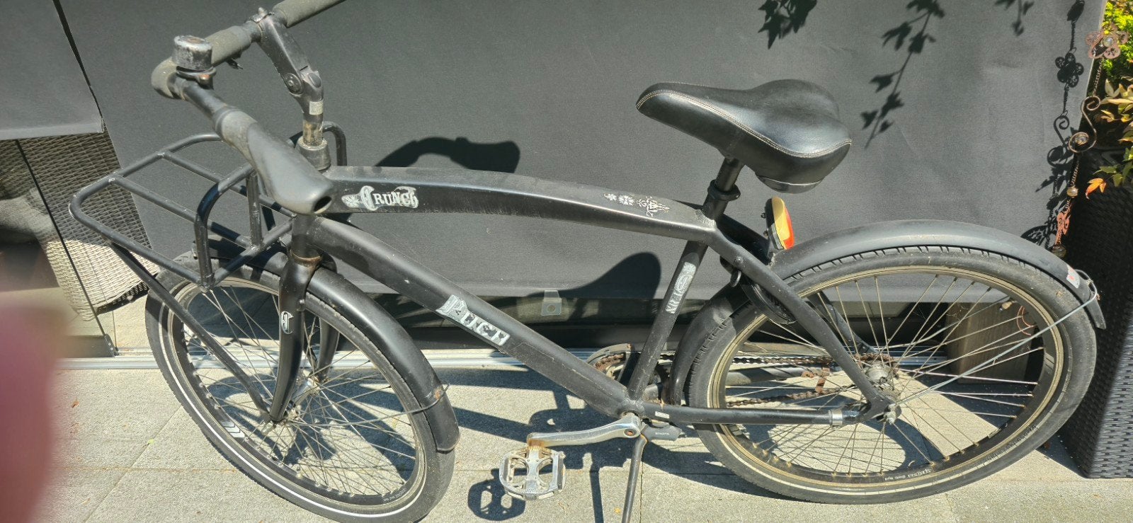 Puch crunch stevige zwarte transportfiets met voordrager, Ophalen, Gebruikt, Overige merken