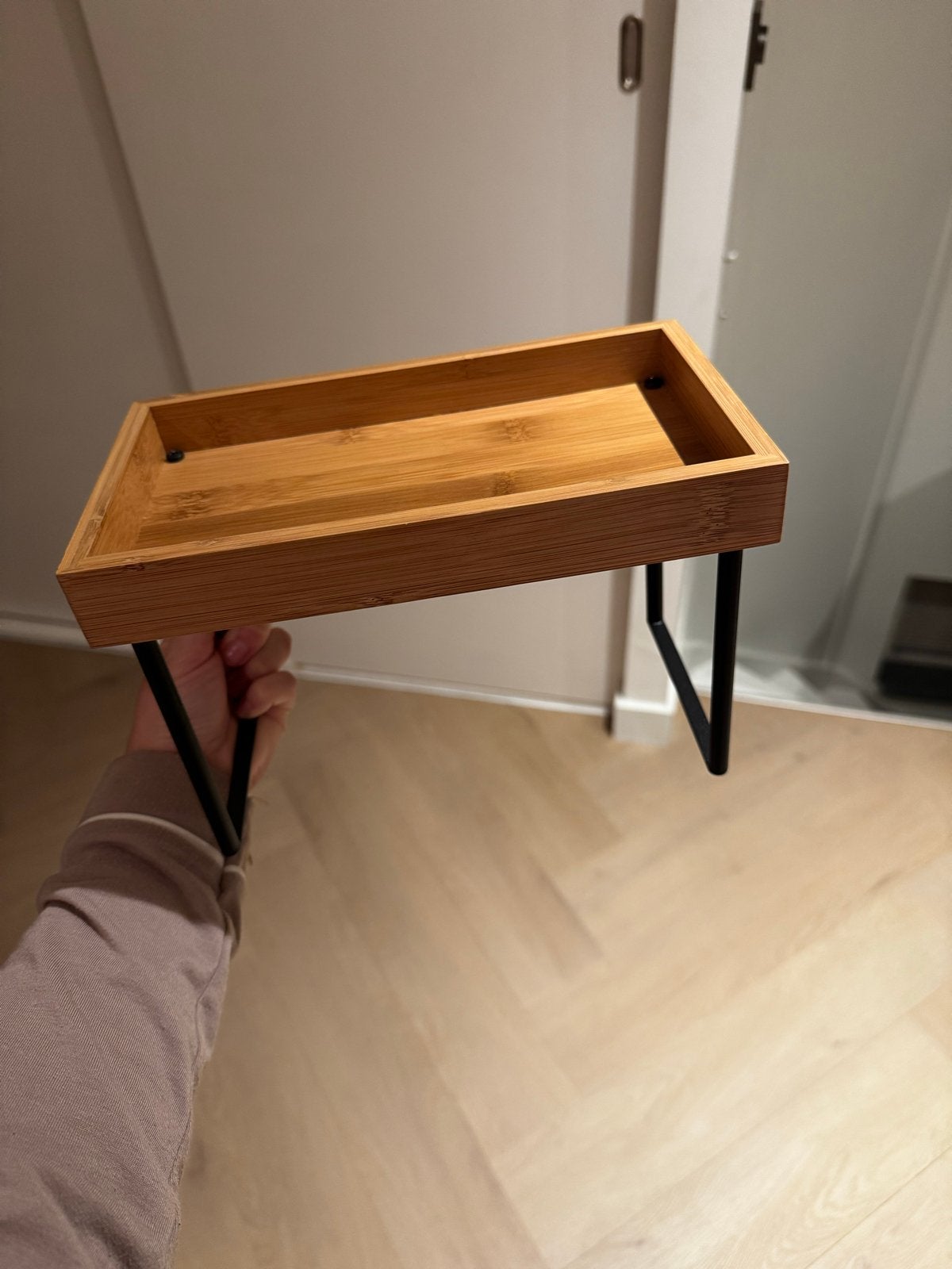 IKEA NÄLBLECKA bamboe wandplankje / bijzettafel, Hout, Ophalen of Verzenden, Zo goed als nieuw, Modern