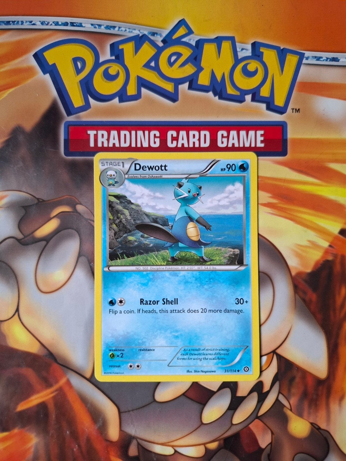 Dewott 31/114 Pokemon XY Steam Siege kaart, Ophalen of Verzenden, Gebruikt, Losse kaart