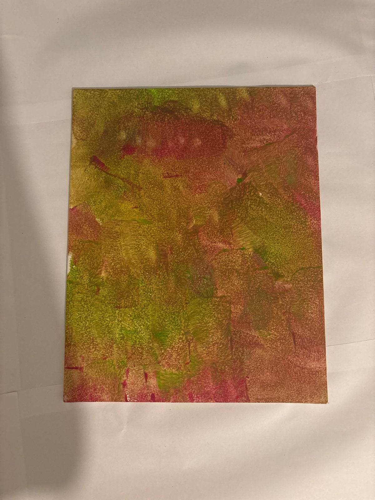 Abstract Schilderij in Groen en Rood, Ophalen of Verzenden