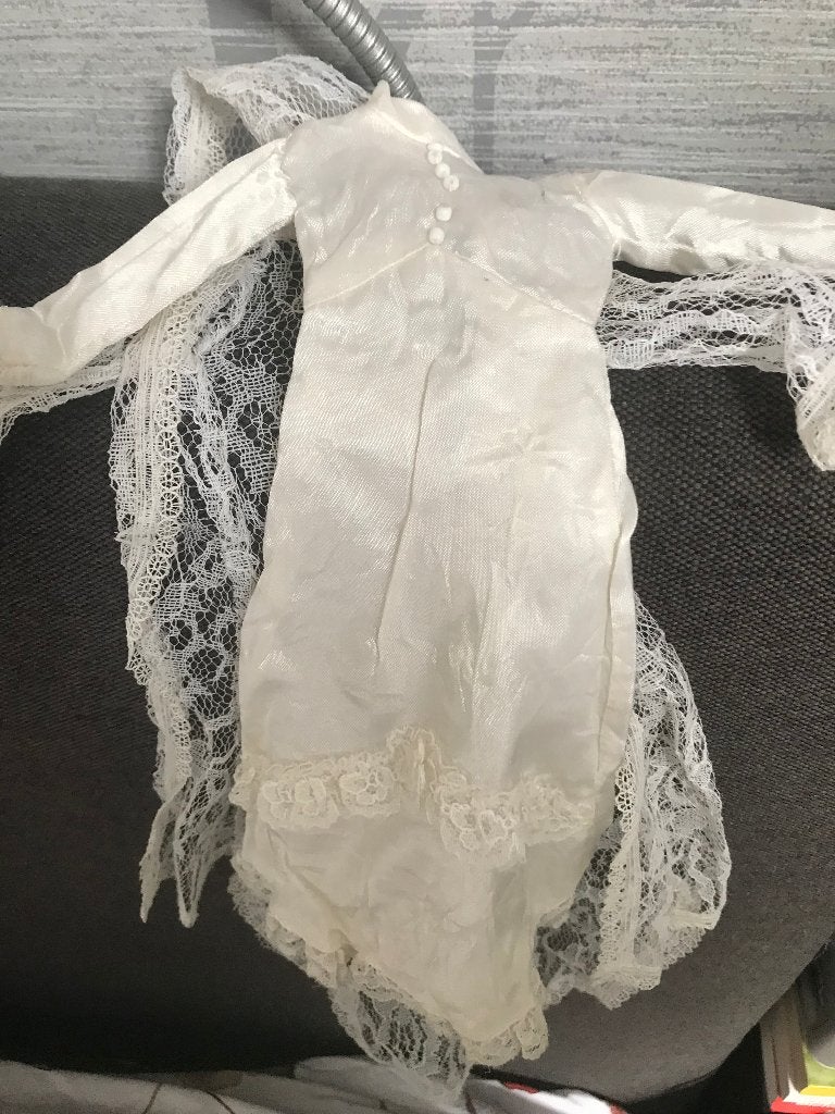 Vintage Barbie trouwjurk met cape, Ophalen of Verzenden, Gebruikt, Kleertjes