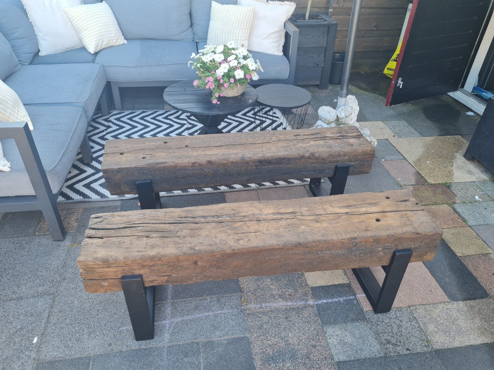 Bielzen buiten bankjes, Tuin en Terras, Tuinbanken, Ophalen, Hout