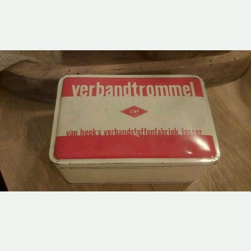 BROCANT oud BLIK VAN HEEK'S VERBANDTROMMEL + witte vaseline, Antiek en Kunst, Ophalen of Verzenden