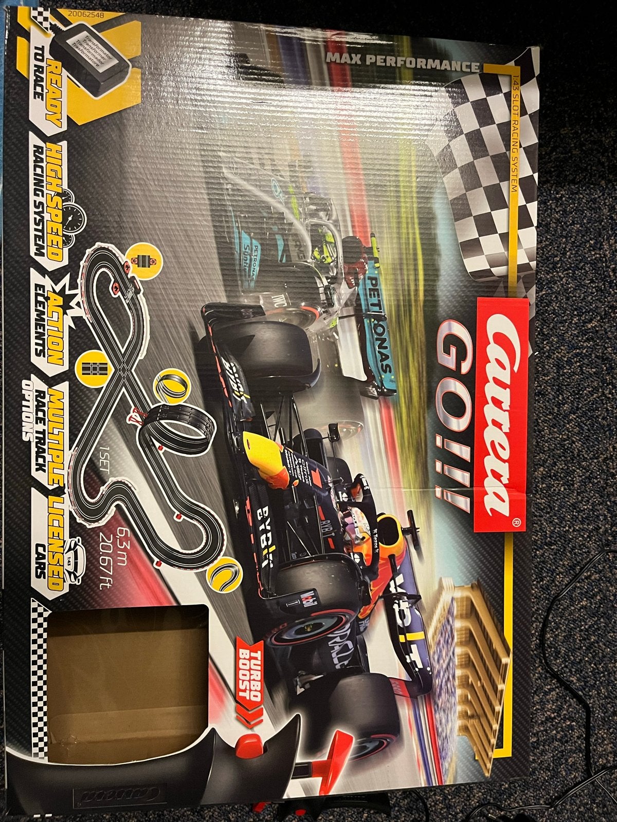 Carrera GO!!! Max Verstappen Racebaan met Looping, Racebaan, Carrera, Ophalen of Verzenden, Zo goed als nieuw