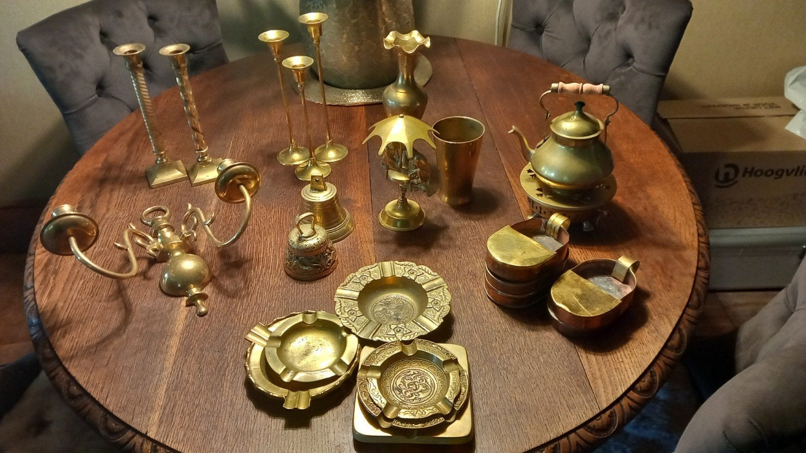 Grote collectie messing en koperen decoratie items, Antiek en Kunst, Antiek | Koper en Brons, Verzenden
