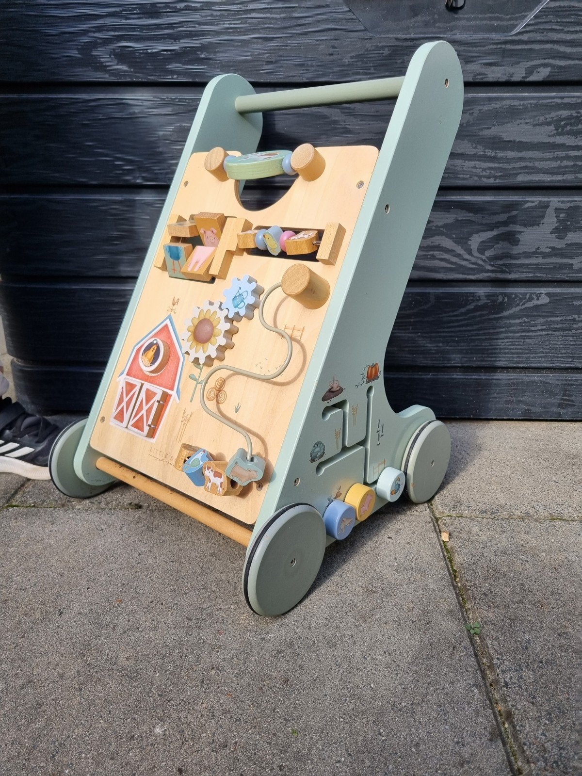 Little Dutch Houten Activiteitenloopwagen Boerderij, Ophalen of Verzenden, Zo goed als nieuw, Overige typen, Met wieltjes