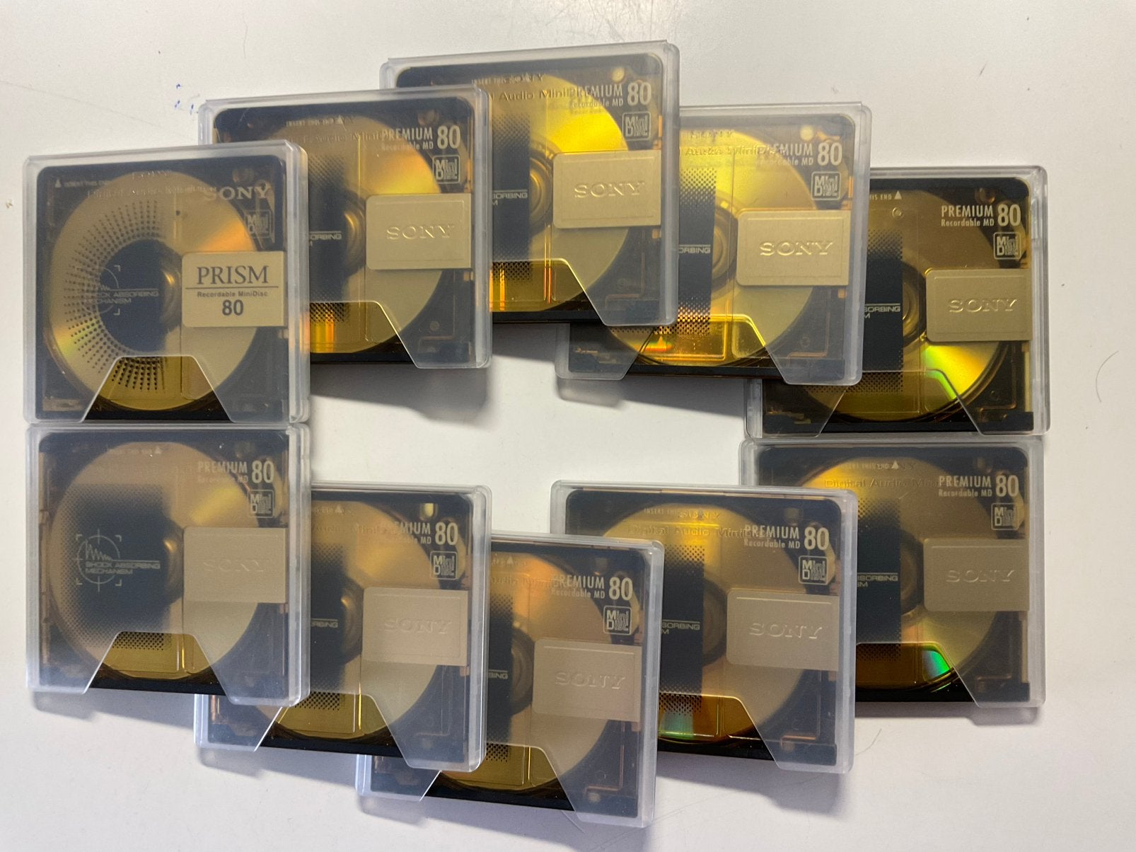 Minidisc’s. SONY PREMIUM GOLD  10x als nieuw  80 minuten, Ophalen of Verzenden