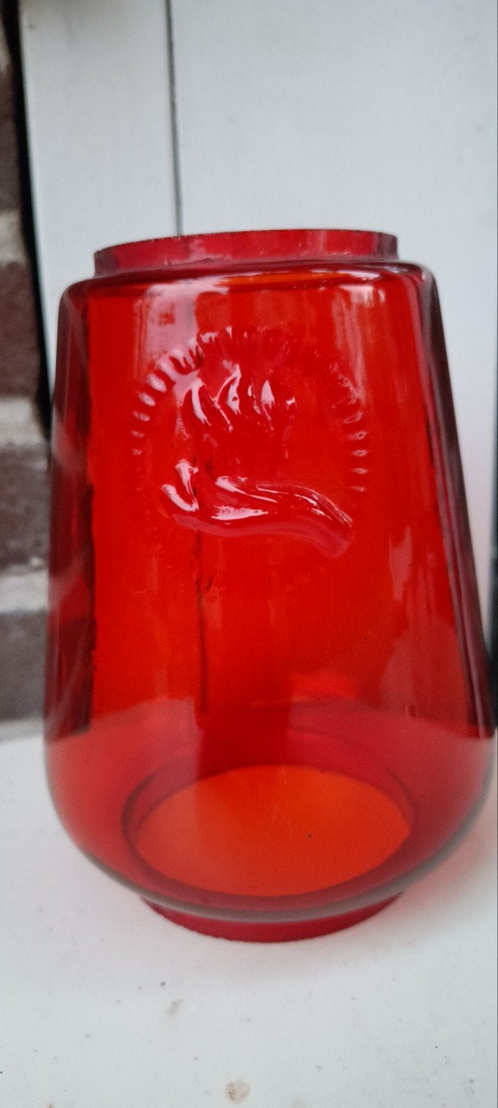 Feuerhand Stormlantaarn Glas Rood - Made in Germany, Ophalen of Verzenden