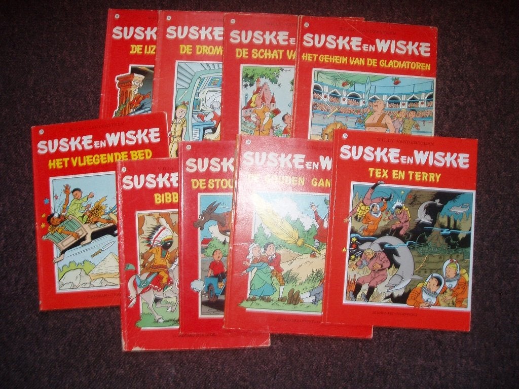 Suske en Wiske 9 albums Vierkleurenreeks, Meerdere stripboeken, Ophalen of Verzenden, Gelezen