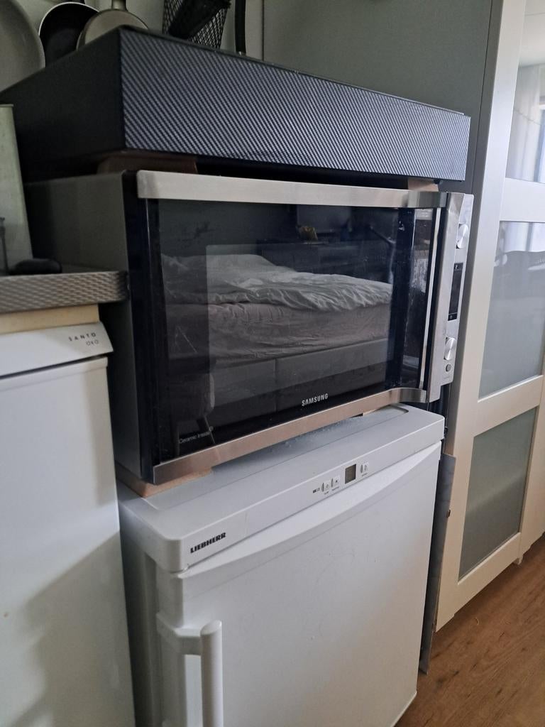 Samsung MC455TBRCSR Combimagnetron - Zilver, Witgoed en Apparatuur, Magnetrons, Gebruikt, Vrijstaand, Combimagnetron, Draaiplateau