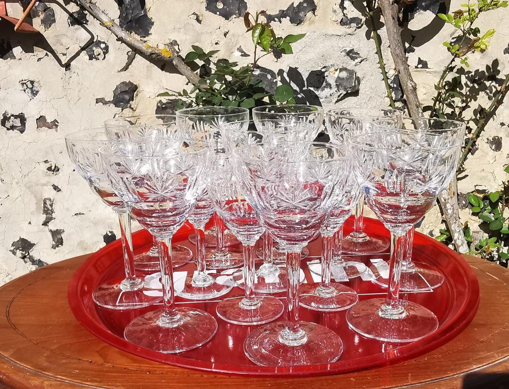 Kristallen wijnglazen portglazen 10 rode wijn 7 port Miekje, Antiek en Kunst, Antiek | Glas en Kristal, Ophalen of Verzenden