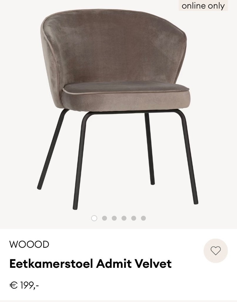 2x eetkamerstoelen Admit van BePureHome, Ophalen, Twee, Overige kleuren, Zo goed als nieuw