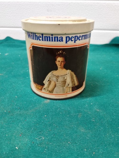 blik Wilhelmina PEPERMUNT, Verzamelen, Blikken, Ophalen of Verzenden