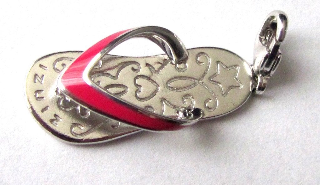 925 zilver Zinzi hanger Slipper met emaille bandje Nieuw, Sieraden, Tassen en Uiterlijk, Ophalen, Zo goed als nieuw, Zilver, Zilver