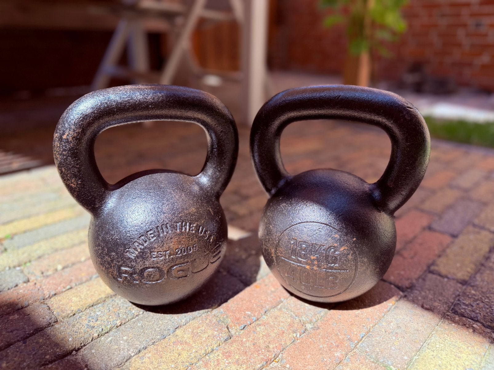 Rogue e-coat kettlebells 18kg 2 stuks, Sport en Fitness, Ophalen, Zo goed als nieuw, Kettlebell