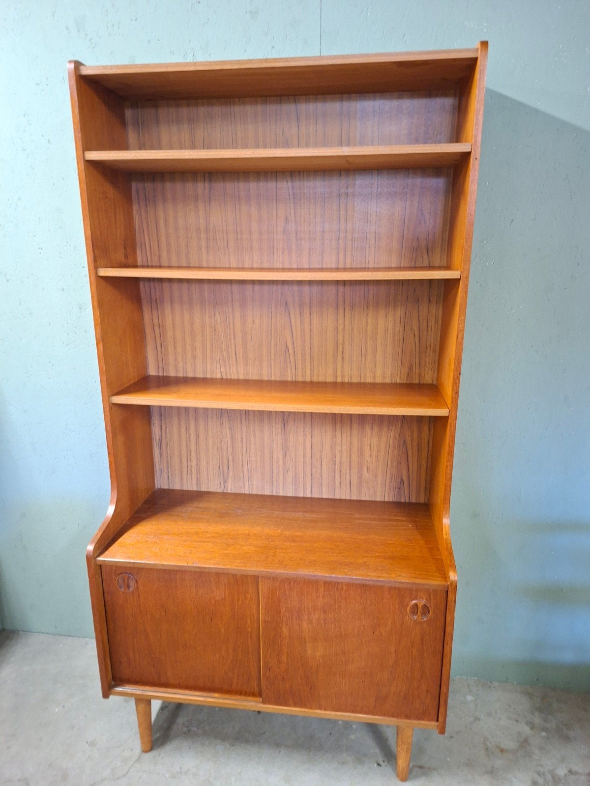 vintage boekenkast, Ophalen, Gebruikt, Met deur(en), Teakhout