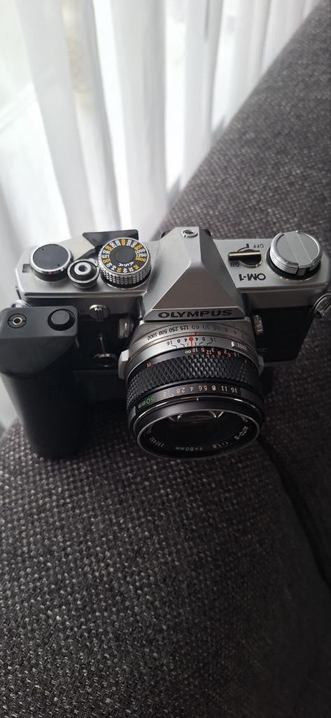Olympus OM-1 Spiegelreflexcamera met F.Zuiko 50mm f/1.8 lens, Ophalen of Verzenden, Gebruikt, Spiegelreflex, Olympus