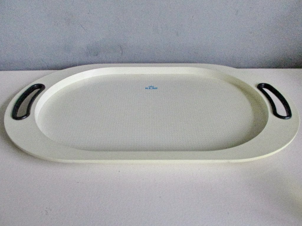 KLM K.LM. dienblad wit met zwarte grepen geen klm-huisje, Ophalen of Verzenden, Zo goed als nieuw, Paleis of Waag