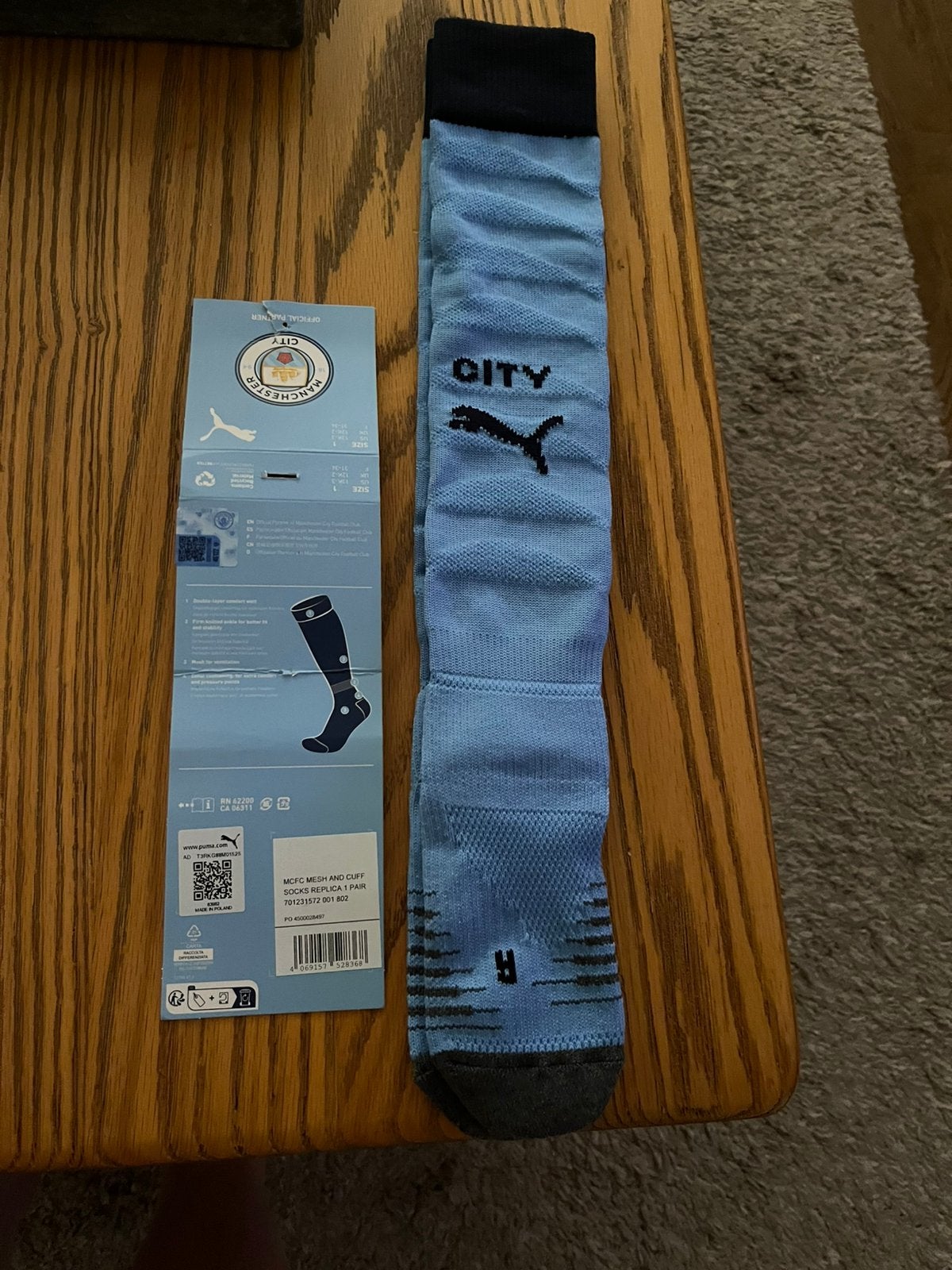 Manchester City voetbal sokken, Ophalen of Verzenden, Nieuw, Overige maten, Blauw