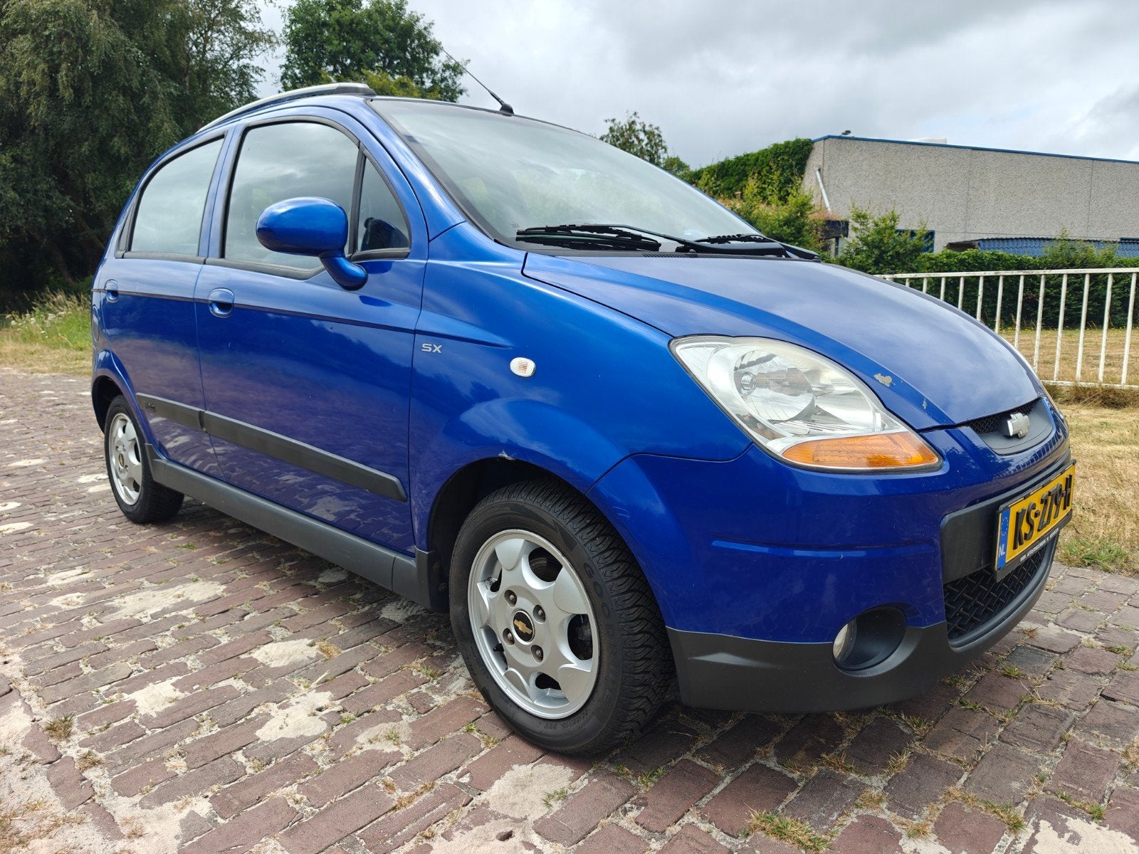 Chevrolet Matiz 1.0 2008 Blauw Airco, Auto's, Voorwielaandrijving, Stof, 600 kg, Bedrijf