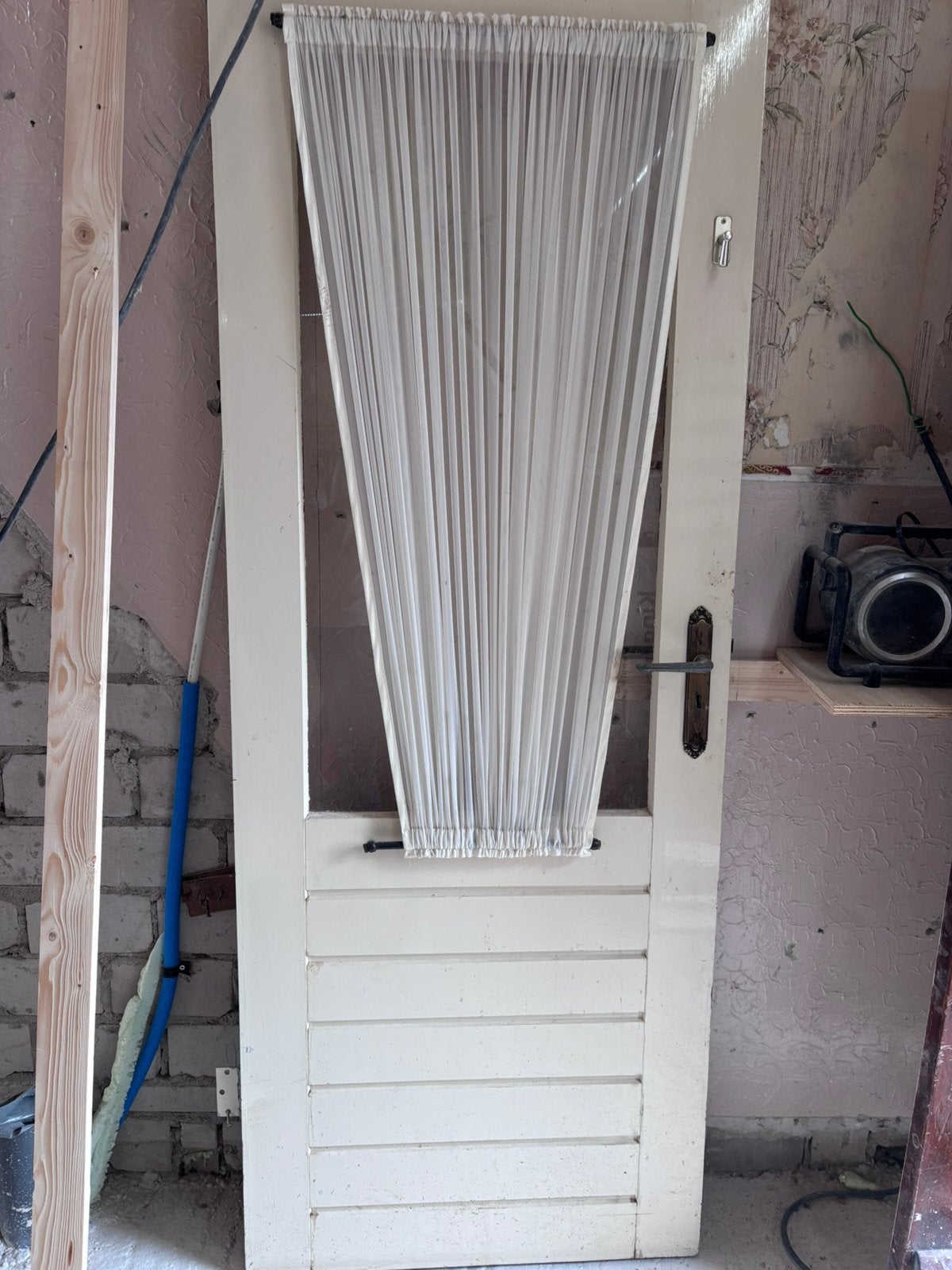 Houten achterdeur 77 x 201cm, Doe-het-zelf en Verbouw, Gebruikt, Minder dan 80 cm, Ophalen of Verzenden, Buitendeur