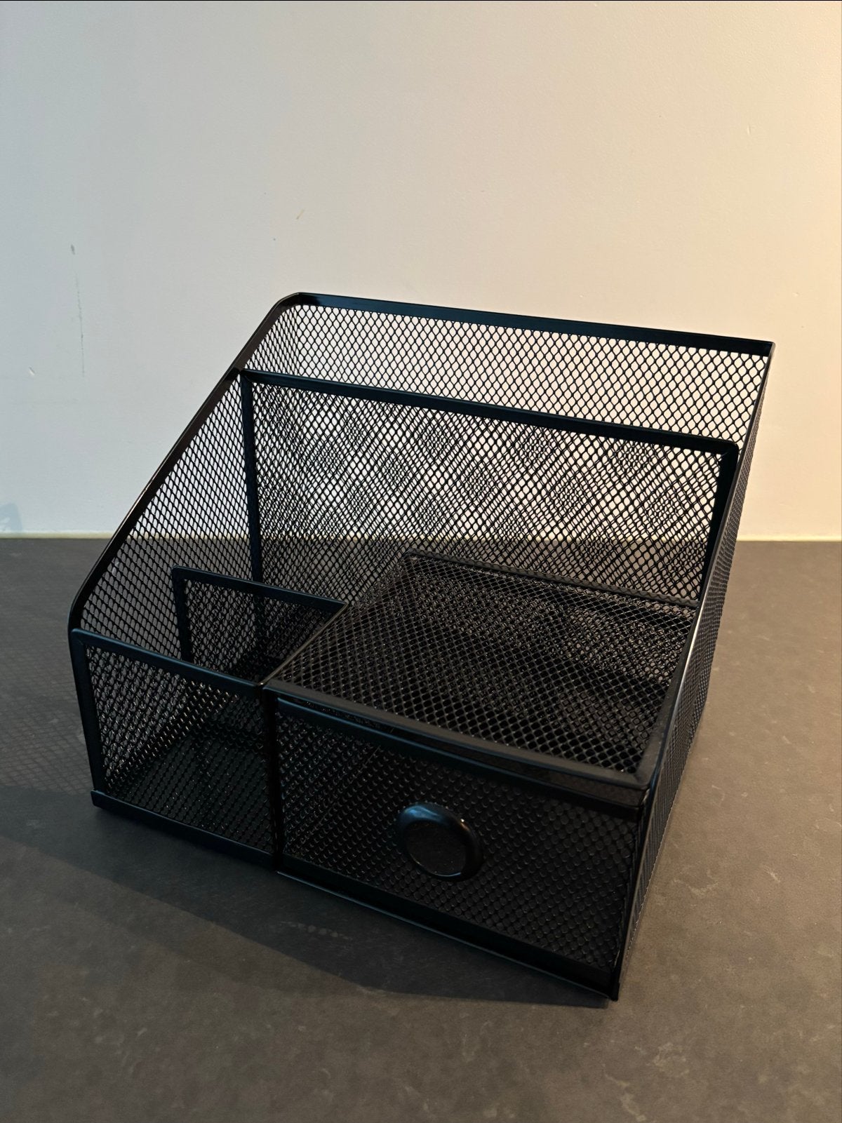 Zwart metalen bureau-organizer met lade, Ophalen, Zo goed als nieuw