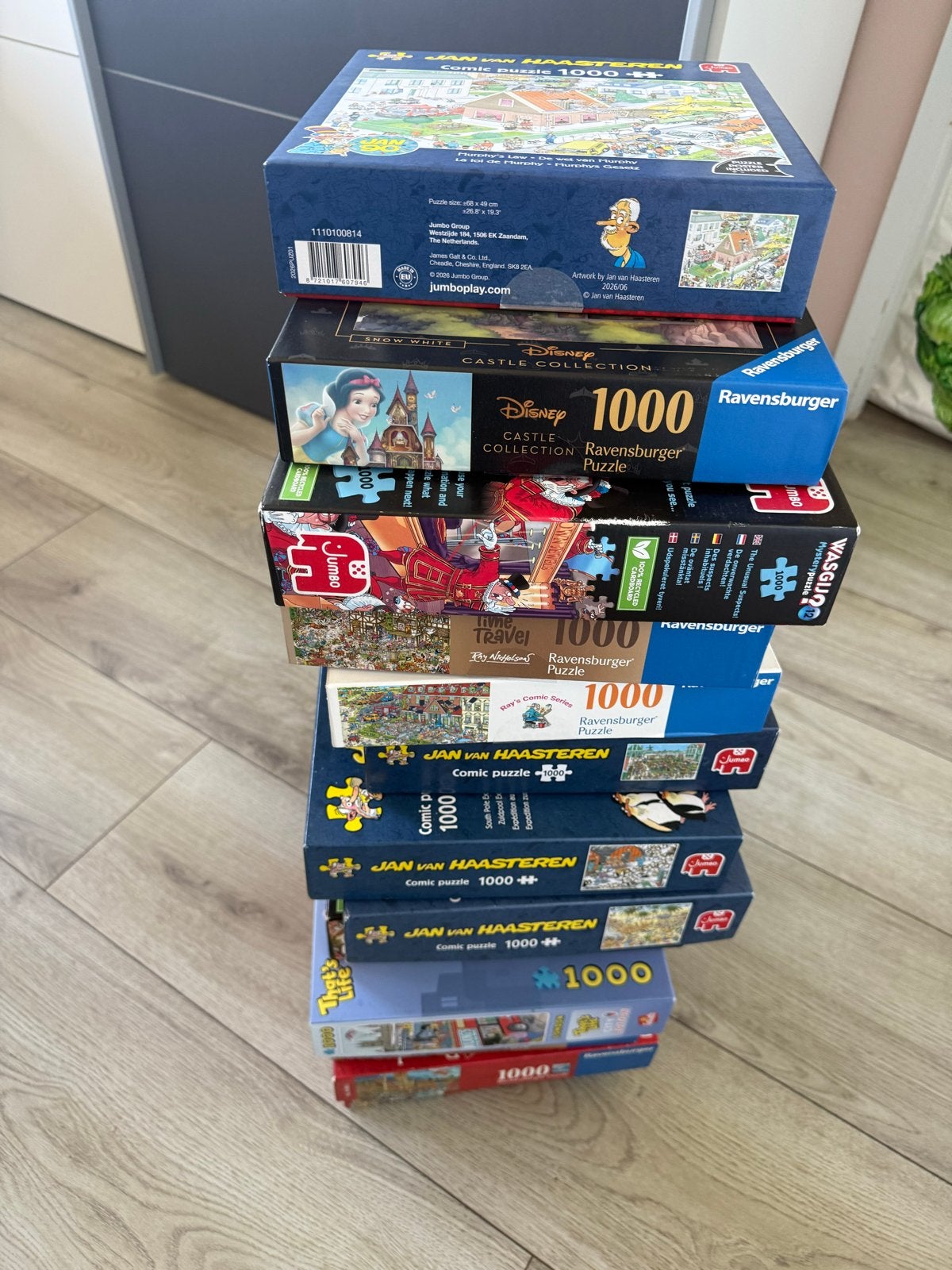 13 diverse puzzels, Wasgij, Jan van Haasteren, Ravensburger, Ophalen, 500 t/m 1500 stukjes, Zo goed als nieuw, Legpuzzel
