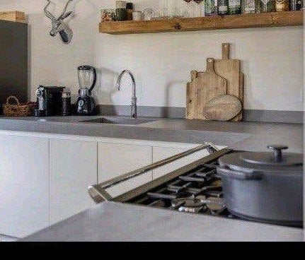 Moderne hoekkeuken met Quooker en vaatwasser, Ophalen, Gebruikt, Wit, Hoekkeuken