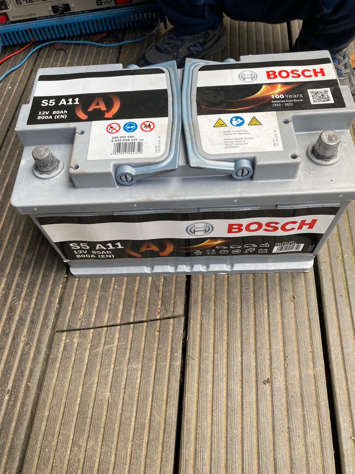 bosch start stop 80ah accu Agm goede conditie 12v boot camp