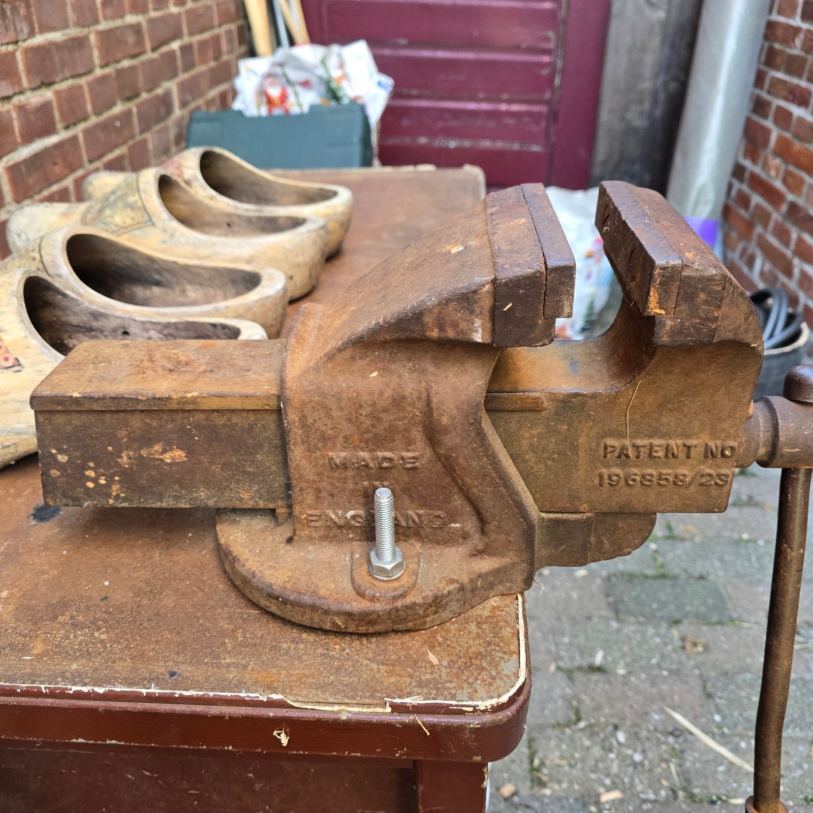 Oude Record No. 5 Bankschroef - Made in England, Ophalen