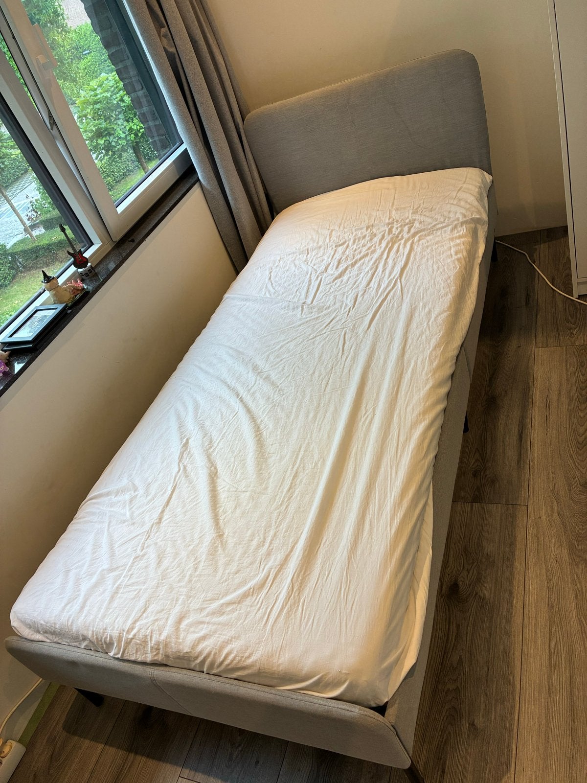 Eenpersoonsbed ikea slattum met hoofdbord, Ophalen, Gebruikt, 90 cm, Eenpersoons