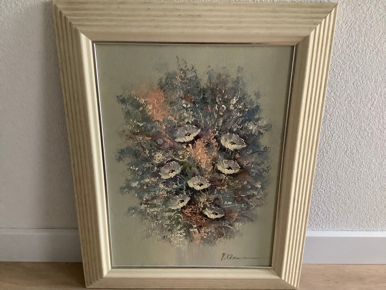 Olieverf stilleven Rick Theunissen €100,-, Antiek en Kunst, Doek, Bijzondere lijst, Olieverf, Klassiek